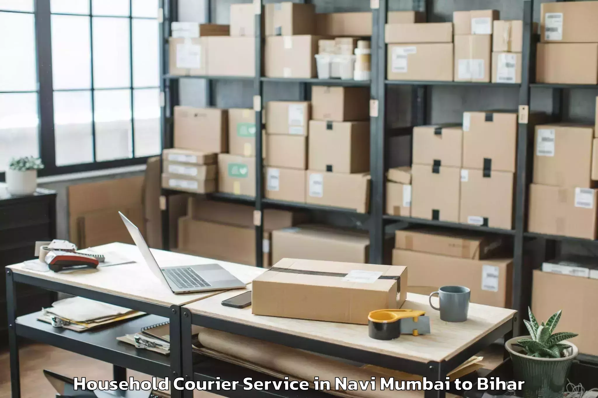 Easy Navi Mumbai to Ladania Household Courier Booking